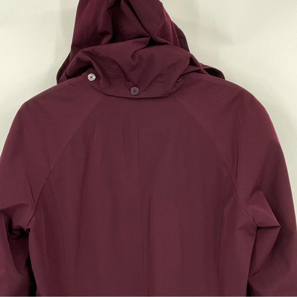 London Fog Womens Hooded Topper Jacket Size Large Burgundy - Picture 7 of 10